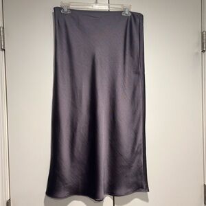 Elegant Gray Satin Women's Skirt